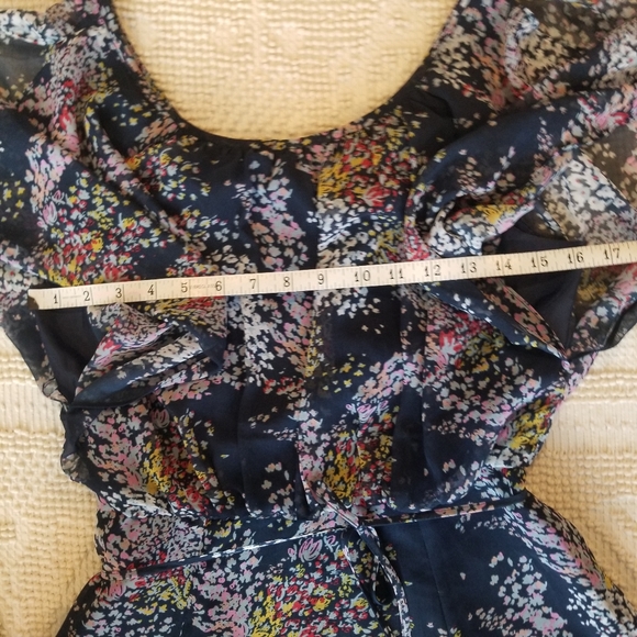 MODCLOTH Navy Floral Ruffled Midi Pocketed Dress - Picture 10 of 14